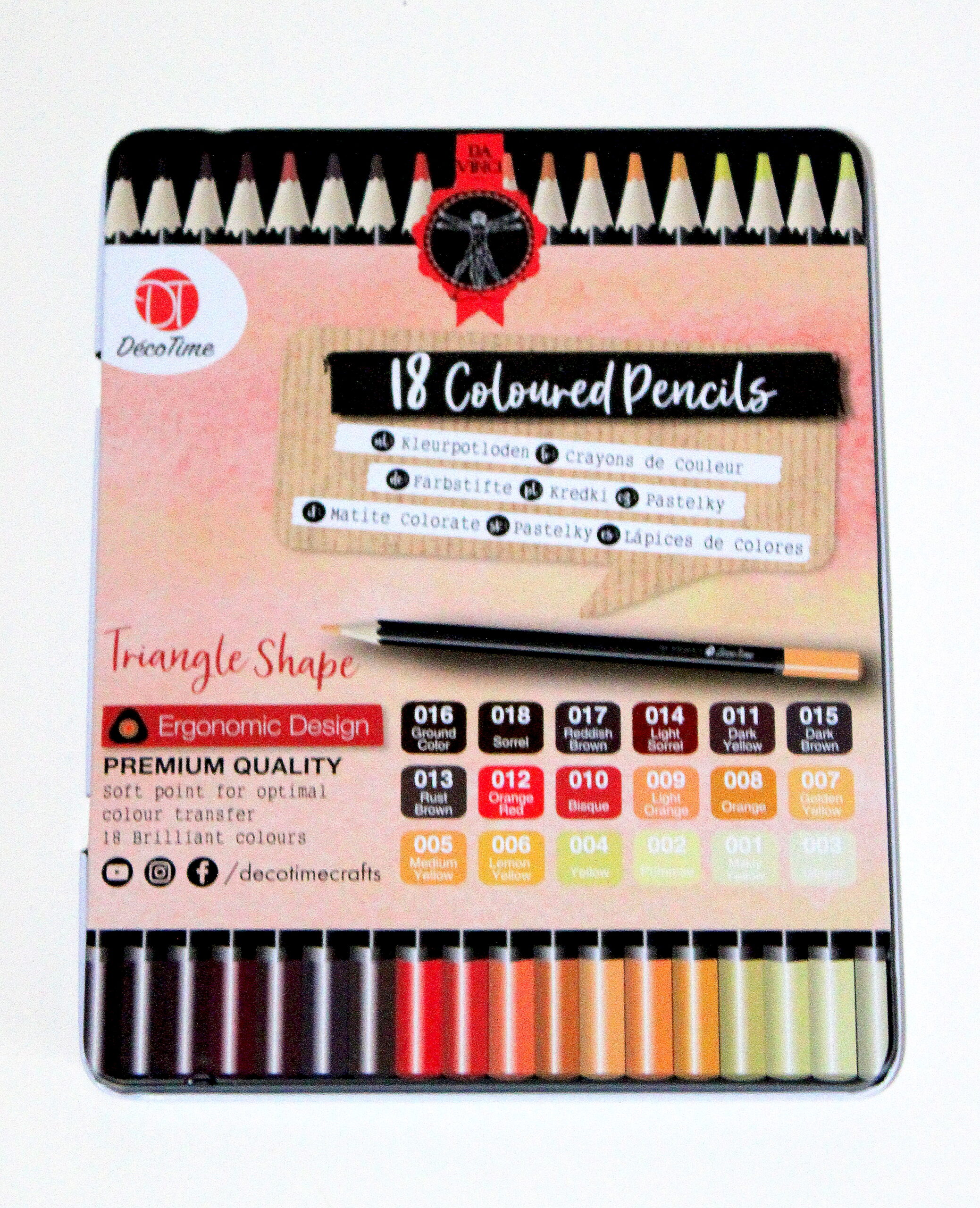 Kleurpotloden in blik