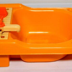 vintage oranje poppenbad ( Niet Compleet )